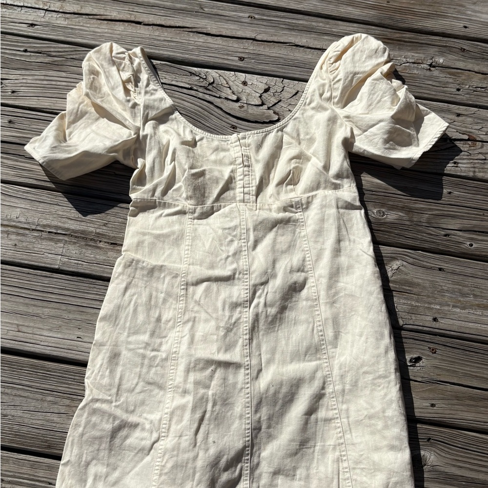 Free People Cream Puff Sleeve Mini Dress